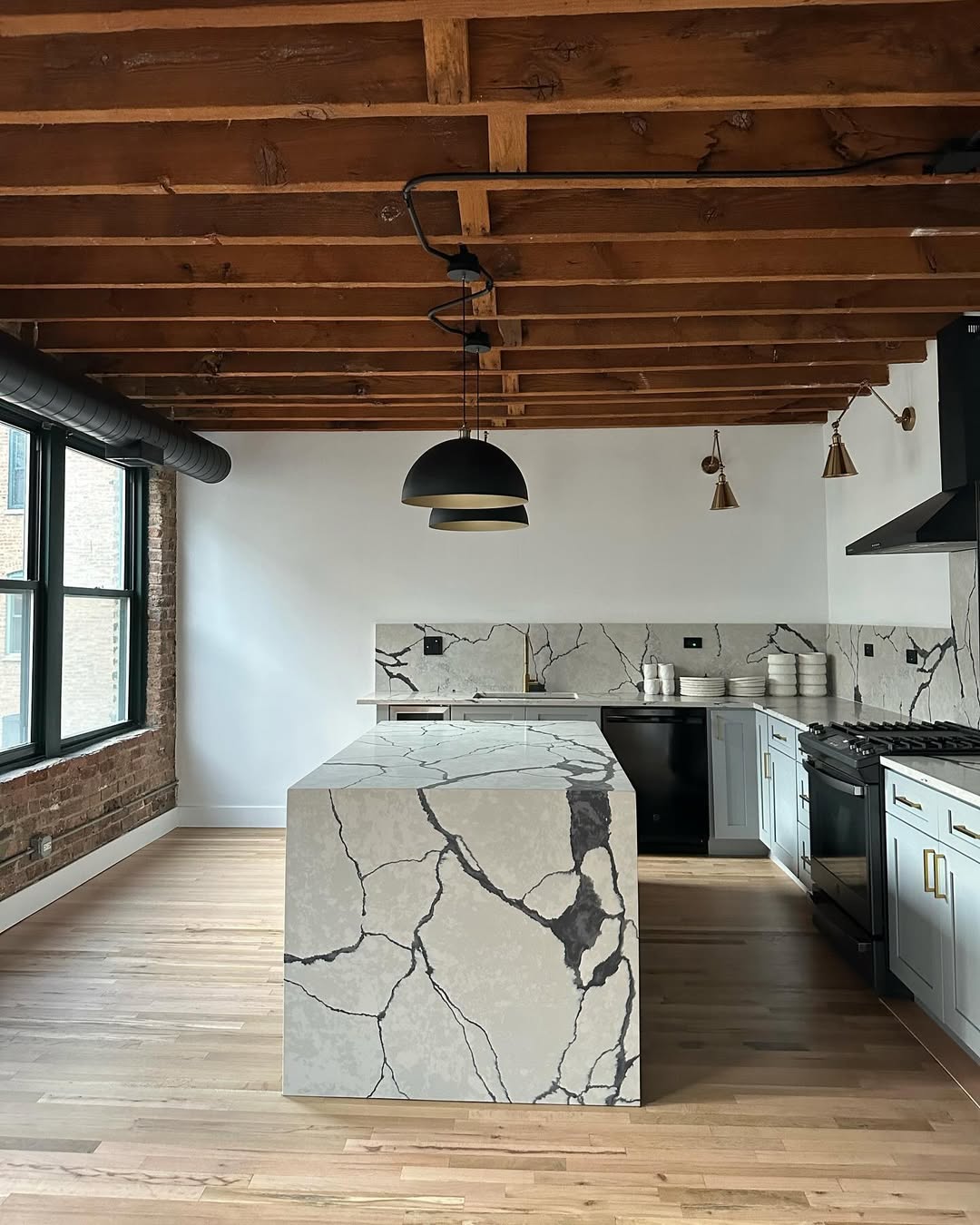 Loft Kitchen Marble Makeover — custom stone countertop project by Chicago Stone Gallery, Addison IL